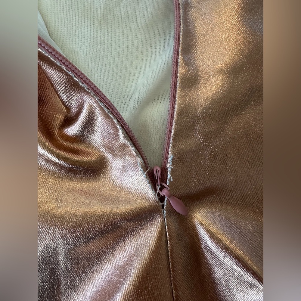 Zara metallic rose gold strapless tube top - Picture 8 of 11